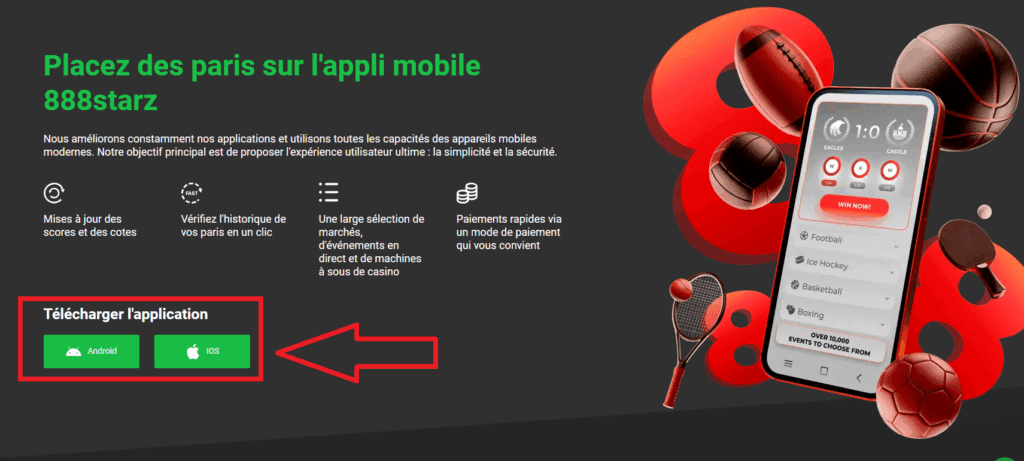 Téléchargez l'application mobile 888Starz